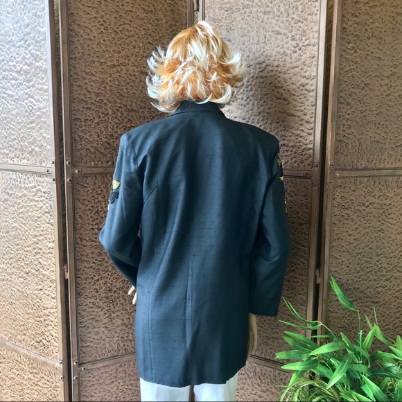 Black silk blazer with embellishments - Picture 2 of 8